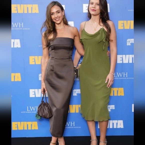 Aritzia Wilfred Cannelle Dark Green Chiffon Ruffle Midi Dress Size Large - Picture 3 of 8